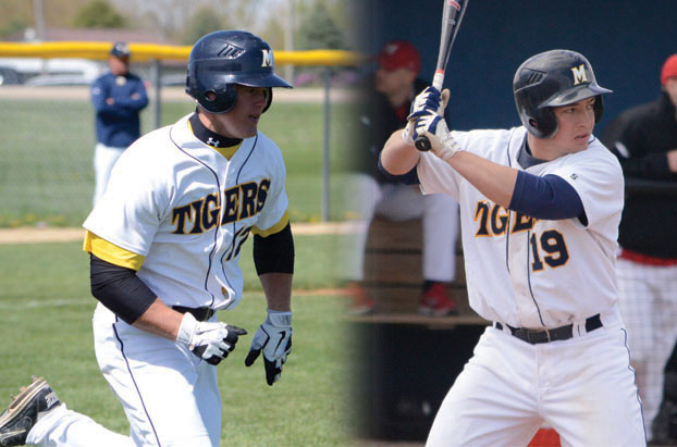 Former Tigers Jordan McCoy (left) and Andrew Utterback have earned postseason awards from their respective NCAA DI conference