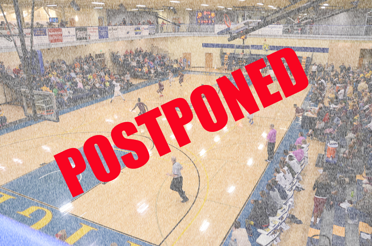 Men's basketball game postponed to Tuesday night