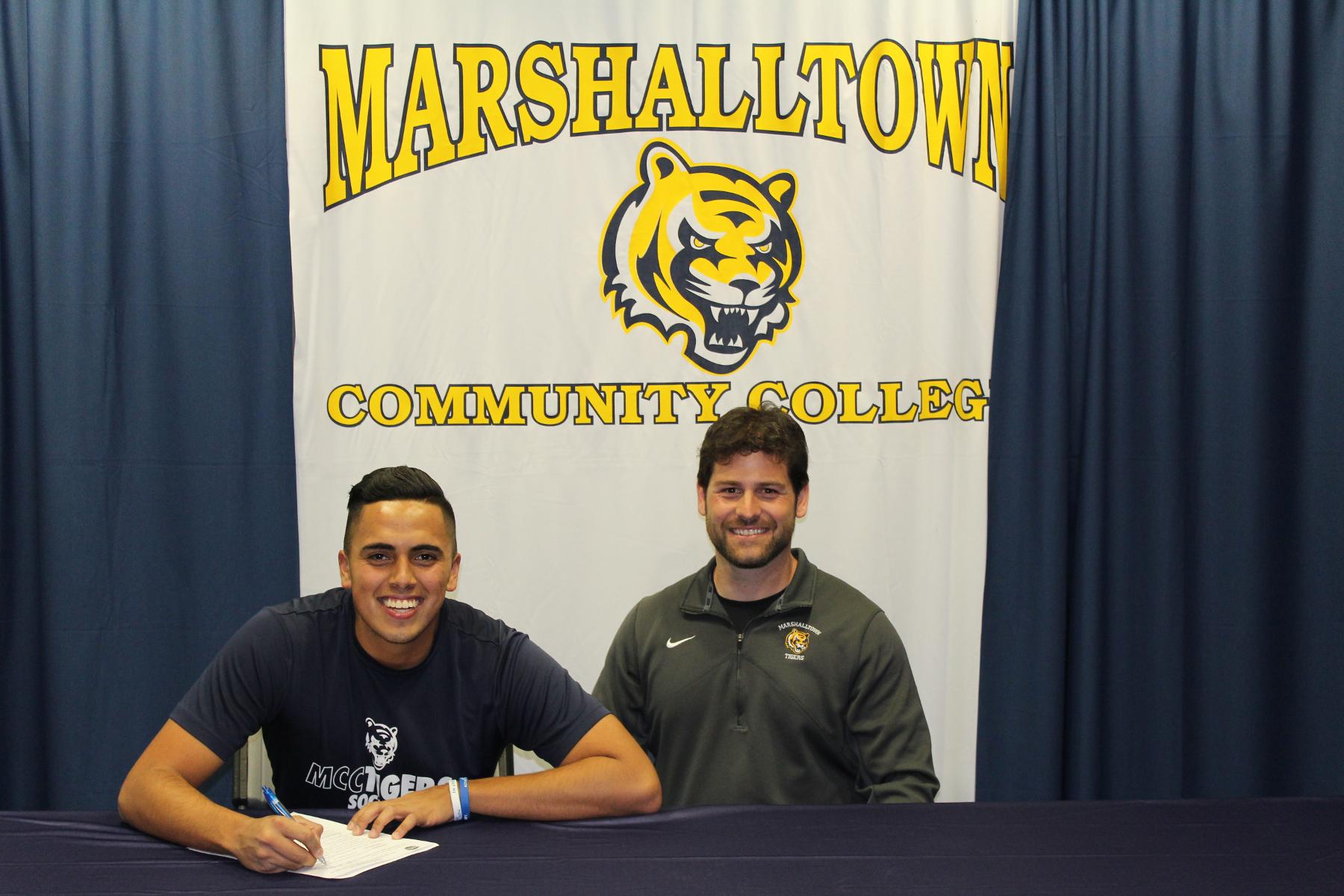 Sophomore Daniel Barrera, joined by MCC head coach Rafael Martinez, signed a National Letter of Intent to join the Ohio Valley University Fighting Scots