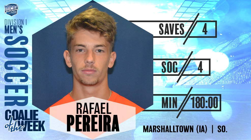 Rafael Pereira named NJCAA Goalie of the Week