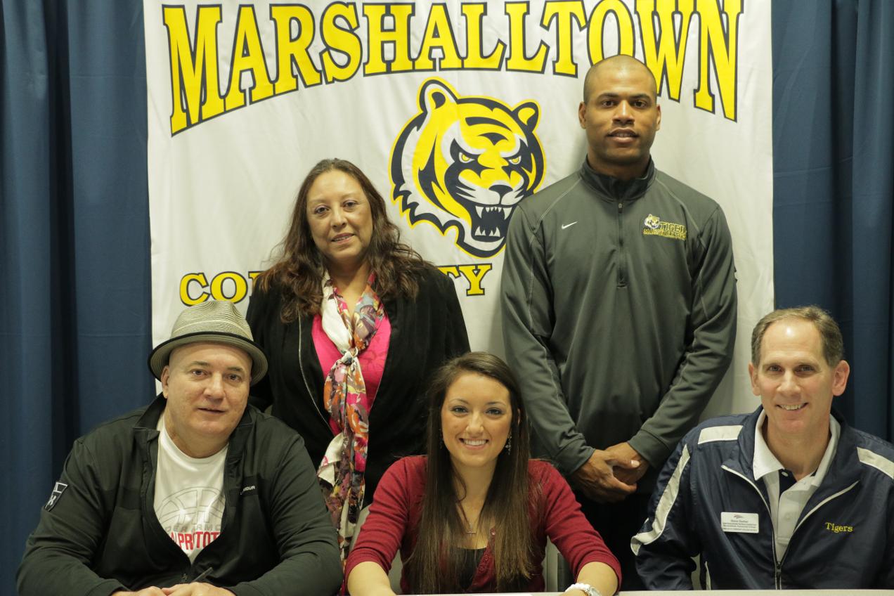 Ashley Salgado was joined by her parents and MCC coaching staff during her National Letter of Intent signing to Converse College