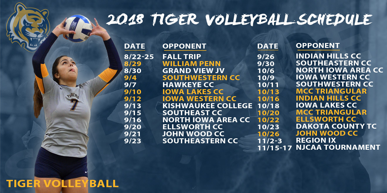 2018 Volleyball Schedule Released