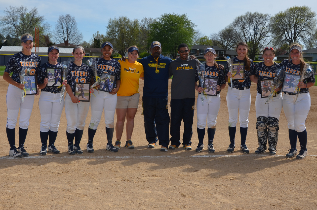 Eight members of the MCC softball team were honored during the final regular season home games on Sunday